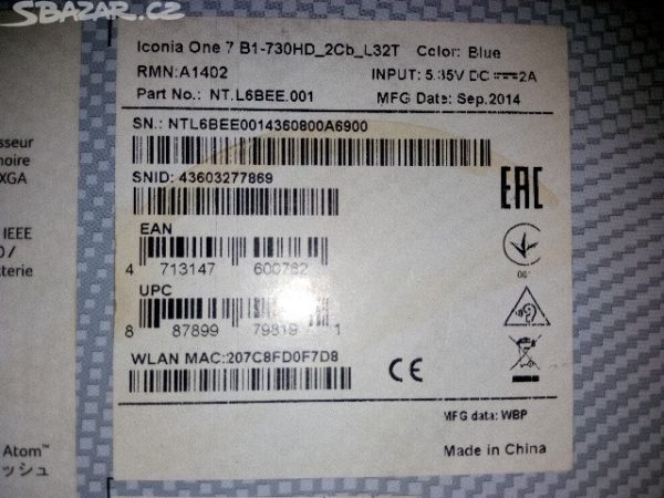 Tablet Acer Iconia One B1-730HD32GB WiFi - Image 6